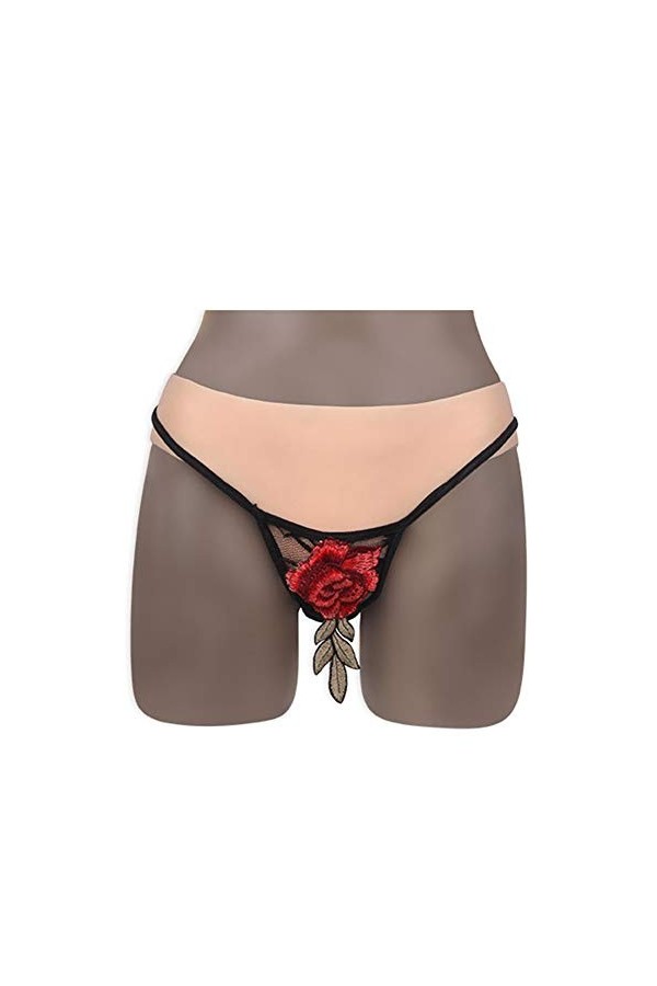 XSWL Crossdresser Culotte Silicone Peau Super Douce Hommes cachant Une Culotte Gaff pour Cosplay transgenre Glisser Reine,Bla