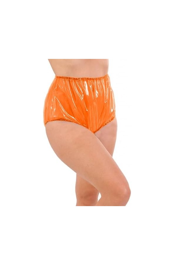 JQYTEN Adulte bébé Hommes Sissy Shorts en Plastique mâle sous-vêtements gai Lingerie érotique Clair PVC Bloomer Shorts Jupe S