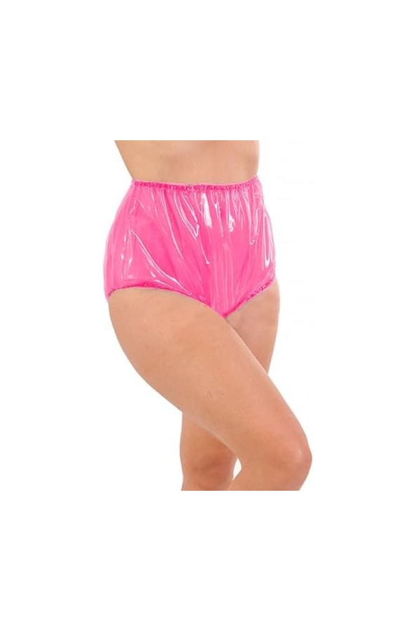 JQYTEN Adulte bébé Hommes Sissy Shorts en Plastique mâle sous-vêtements gai Lingerie érotique Clair PVC Bloomer Shorts Jupe S