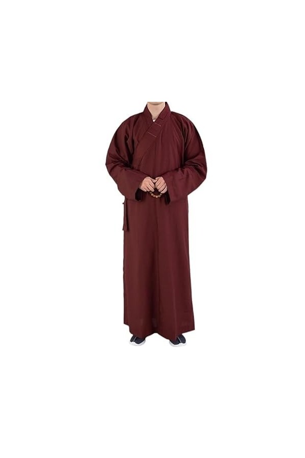 Vêtements Traditionnels Chinois Longues Robes for Le Bouddhisme Moine Bouddhiste vêtements for Adultes Hommes Haiqing Robe de