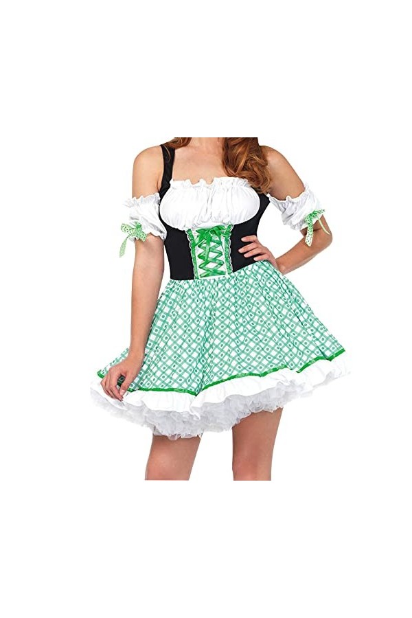 Robe de soubrette allemande de lOktoberfest - Costume de soubrette traditionnel - Costume de costumade léger, Vert, M