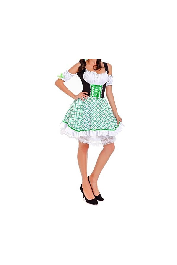 Robe de soubrette allemande de lOktoberfest - Costume de soubrette traditionnel - Costume de costumade léger, Vert, M