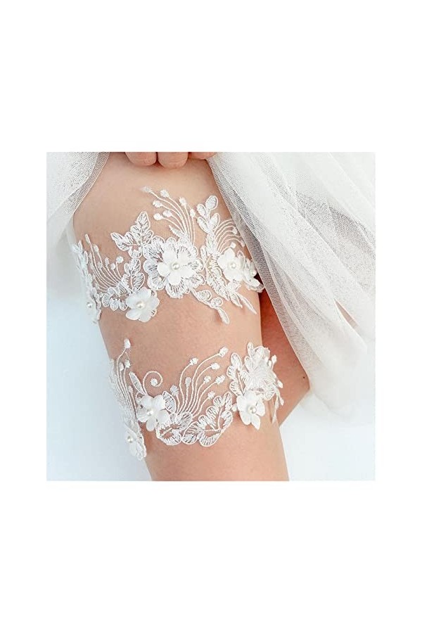 Mariée Sexy Dentelle Fleur De Mariage Jarretière Ceinture De Mariée Cuisse Jarretière Accessoires De Mariage Pour Femmes Cou