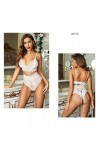 Lingerie Sexy Femme Dentelle Dentelle Temptation Sexy Trois Points Taille Haute Costume Deux Pièces Blanc L 