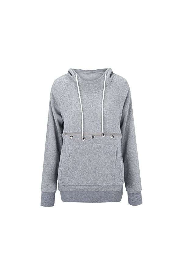 Zilosconcy Sweat à capuche pour femme avec fermeture éclair Pull à capuche pour femme - Sans manches - Blanc - T-shirt à manc