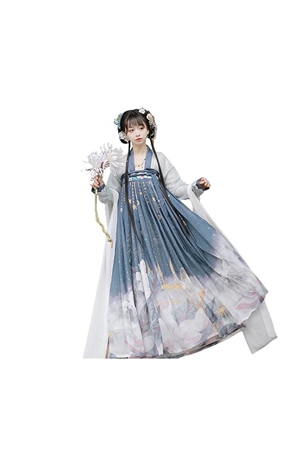 SUYGGCK Robe Ancienne Hanfu Femme Costumes Traditionnels Chinois vêtements féeriques Costume Hanfu Fluide Tenue Cosplay