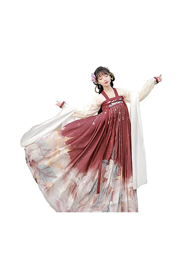 SUYGGCK Robe Ancienne Hanfu Femme Costumes Traditionnels Chinois vêtements féeriques Costume Hanfu Fluide Tenue Cosplay