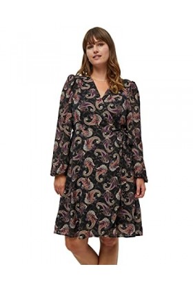Peppercorn Hensley Gigi Wrap Dress Curve Femmes UK | Robes dautomne Taille 46 Portefeuille, 9000p Noir Pr, Plus