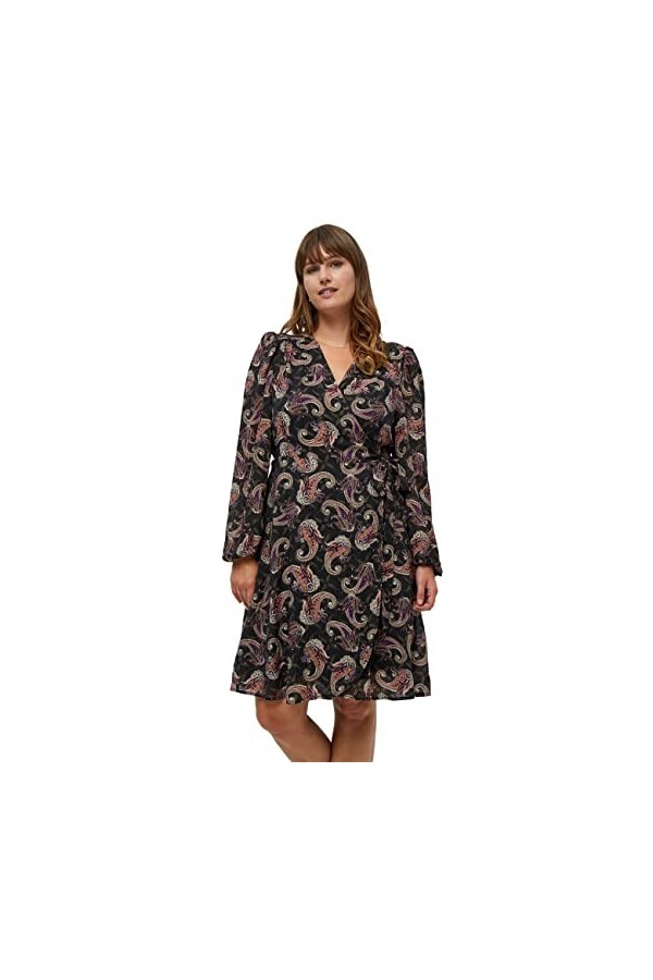 Peppercorn Hensley Gigi Wrap Dress Curve Femmes UK | Robes dautomne Taille 46 Portefeuille, 9000p Noir Pr, Plus