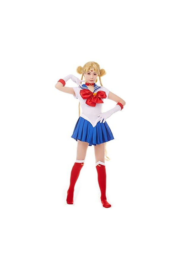 Costume de marin Usagi Tsukino – Robe duniforme scolaire japonais pour filles et filles – Tenue de marin anime – Ensemble co