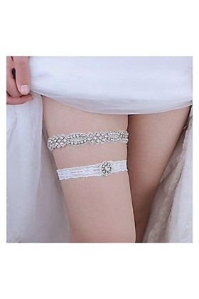 ZZSRJ Mariée Mariage Jarretière Bague en Dentelle Bague Bague Sexy Jarretière Cuisine Charmante Cadeau Dames Décoration de fê