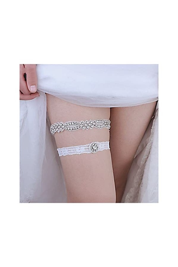 ZZSRJ Mariée Mariage Jarretière Bague en Dentelle Bague Bague Sexy Jarretière Cuisine Charmante Cadeau Dames Décoration de fê