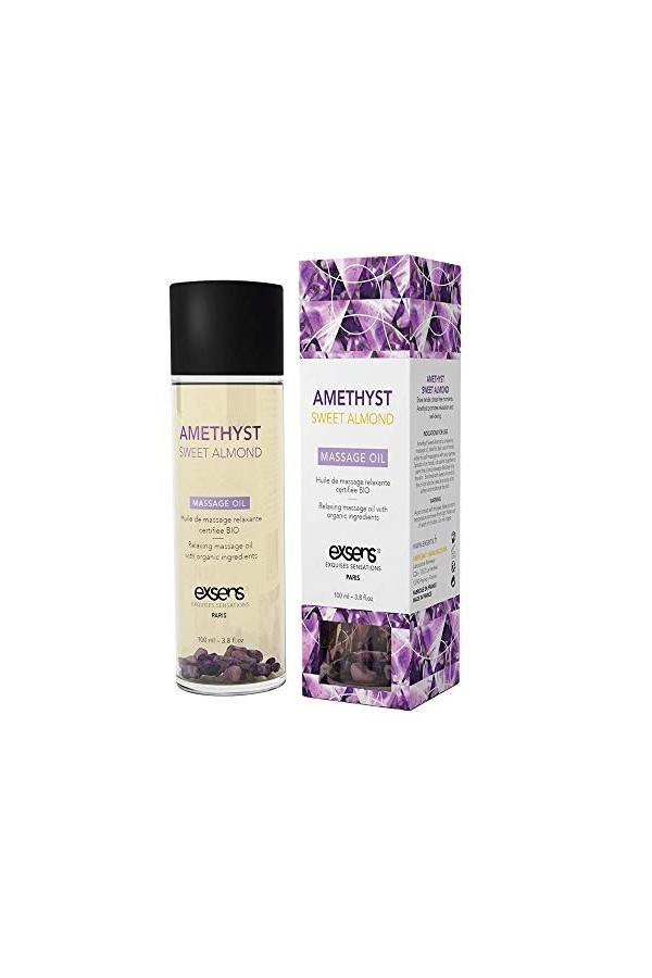 AMETHYST SWEET ALMOND - HUILE DE MASSAGE RELAXANTE CERTIFIÉE BIO AVEC PIERRES SEMI-PRECIEUSES 100 mL