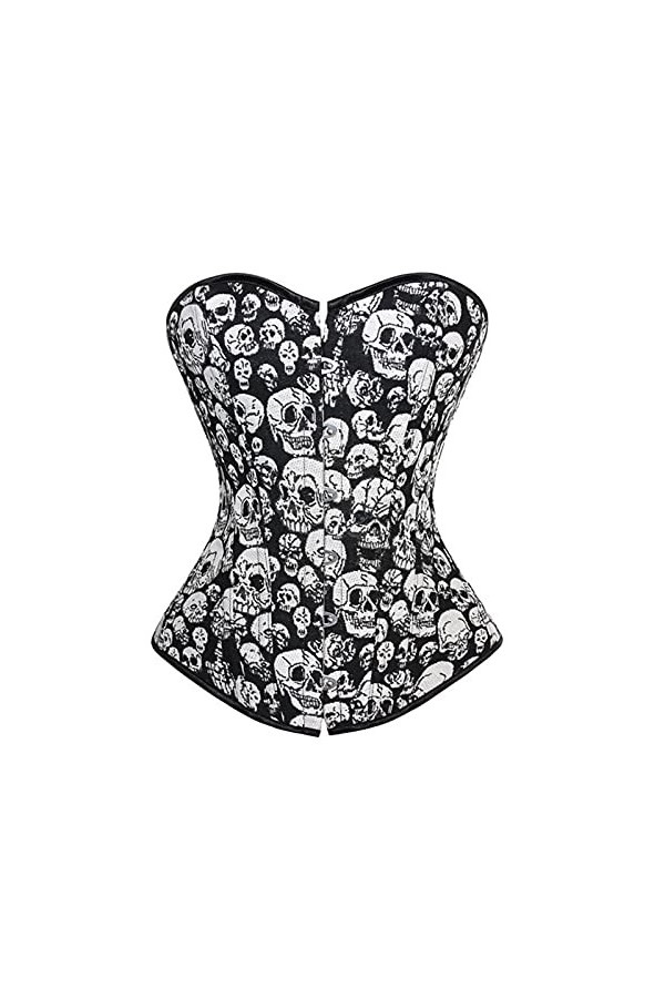 TTCI-RR Bustiers et Corsets Sexy crâne Print Gothique Corset et Bustier Costume Showgirl Clubwear Taille gifle guste Corset p