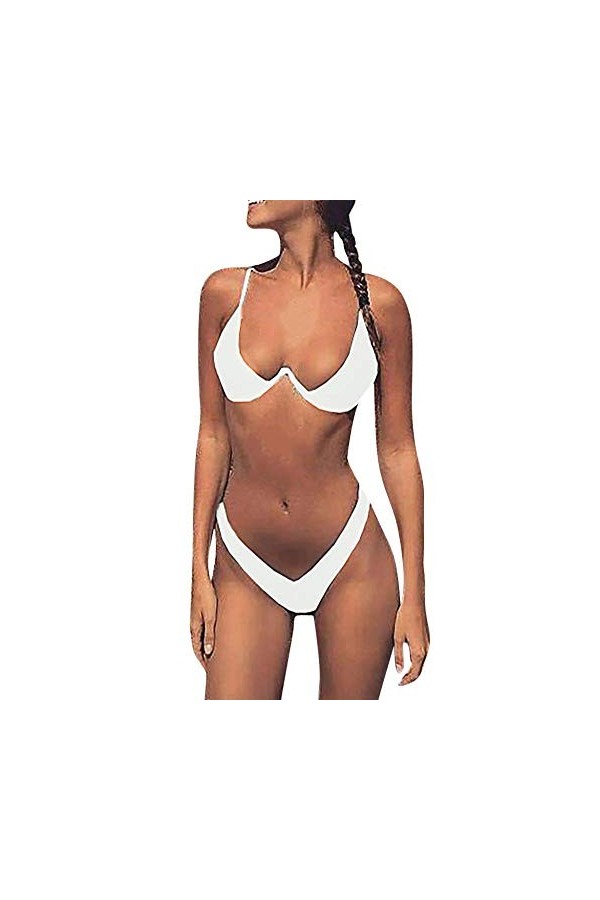 Érotisme Sexe et sensualité Ensemble de Bikini pour Femmes Maillot de Bain Sexy Baignade à lépaule Beachwear Beach Biquini-P