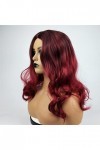 DUNEL Wig For Women Shoulder Length Body Wave Wigs for Women Ombre Wine Red Middle Part Hairline Costume Cosplay Wig Perfect 