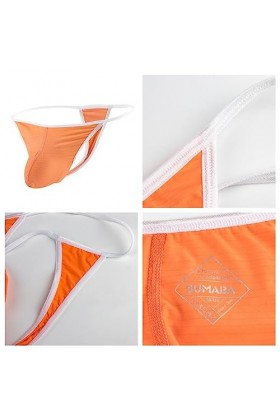 BIATWOWR String sexy pour homme avec poche pour améliorer la taille basse, 3*Multi, XXXL