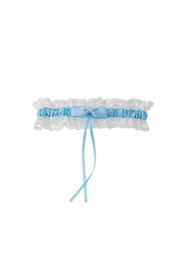 COLIFAS Dentelle Jambe Jarretière Floral Bow Sexy Mariée Mariage Cosplay Cadeau Couleur : Bleu, Taille : Taille Unique Or 