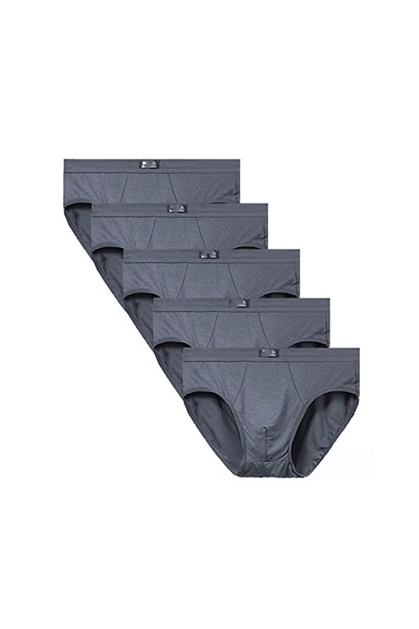 XKUN Slip Homme 5 Packs 5XL Sexy Solid Confort Modal Signal sous-Vêtements-3 Black 2 W Red,5XL