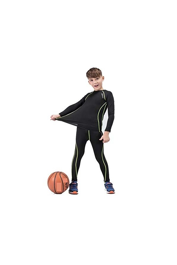 Enfants en Cours De Sport Chaud Costume Fitness Training Séchage Rapide Respirant Costume Jogging sous-vêtements Thermiques C
