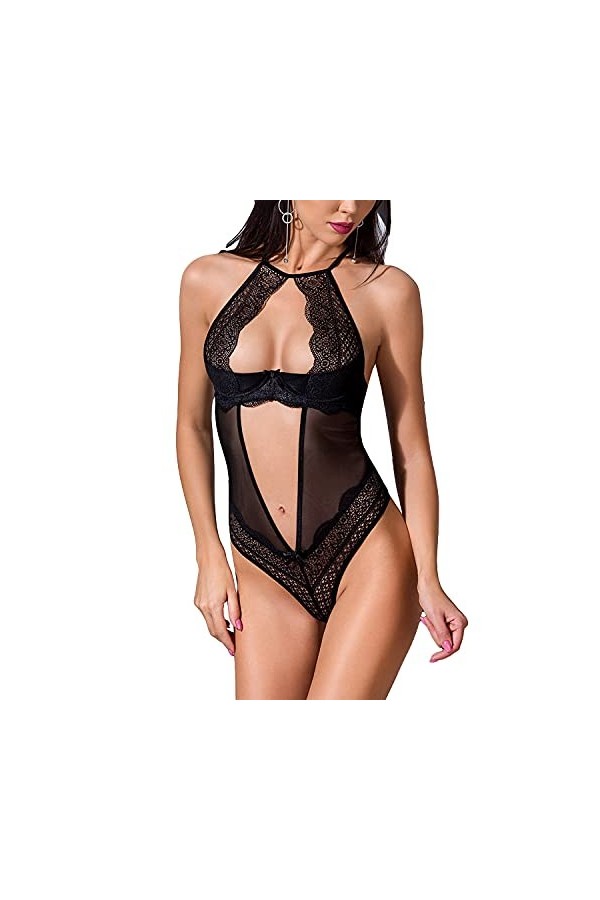 PASSION FREE YOUR SENSES Body Noir en Tulle et Dentelle Yona - XXL-XXXL
