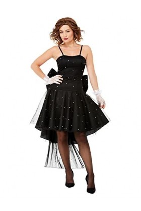 Smiffys 80s Dress Robe Rara des années 80, Femme, 55062M, Noir, M-UK Size 12-14