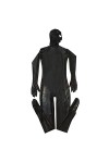 GGTBOUTIQUE Top Totty Costume de chat en PVC esquissé plein corps Homme Noir Fente pour la bouche et les yeux - Noir - M