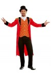 Deluxe Ringmaster Costume, Red, with Jacket, Mock Shirt & Trousers, XL 