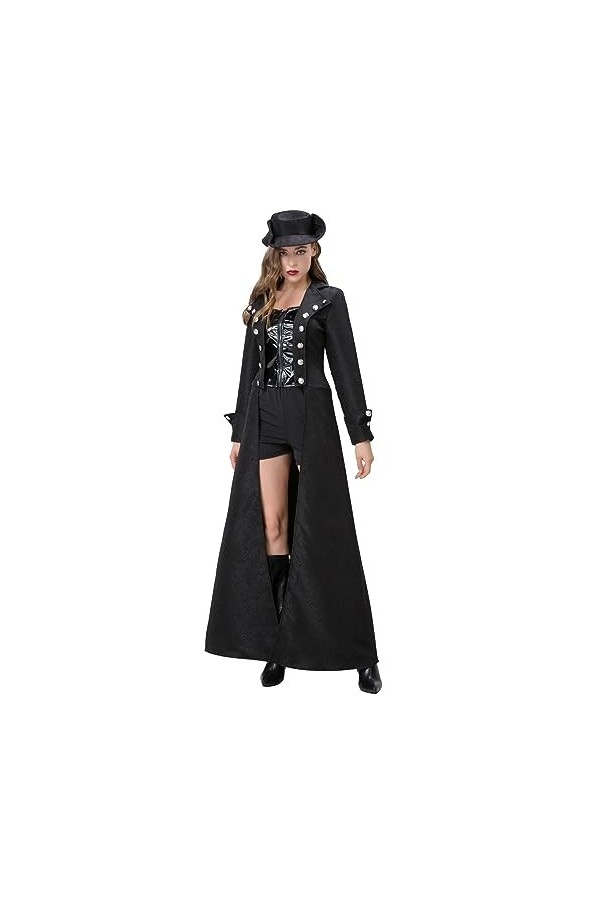 Robe gothique pour femme - Costume dHalloween - Sexy - Épaules dénudées - Noir J-Black, XXL 