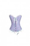 Rfmfkkg Corset sexy en coton à lacets avec nœud et bustiers taille sexy pour femmes, Bleu Rose, XXL