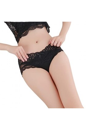 Yannaky Culottes Femmes 3 Packs Lady Soft Sexy Sexe Lace Briefs Transparents-Sapphire Blue,L