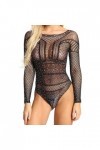 MERNEL Vêtements sexuels sous-vêtement Sexy Une pièce Sexy évidé Costume en Maille Une pièce Femmes