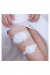 ZZSRJ Jarretière mariée mariée mariée Mariage Bande jarretière Fleur Dentelle Jambe Bague Blanc Sexy Cuisse Cadeau Color : W