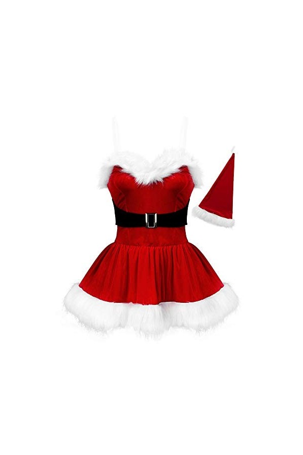 KSDFIUHAG Ensembles De Lingerie Sexualité Déguisements De Noël pour Femmes Adultes Tenue De Fête avec Ceinture À Bandoulière 