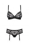 Obsessive Letica Set Dos Piezas S/M Ensembles de Lingerie pour Femmes, Negro Negro 