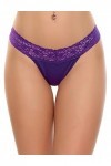 String String en Coton et Dentelle Femme Violet M