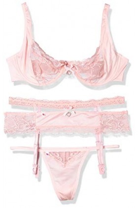 obsessive Ensembles Sexy Femme 3 Pièces Heartina Set Rose Taille L-XL