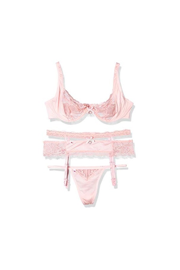 obsessive Ensembles Sexy Femme 3 Pièces Heartina Set Rose Taille L-XL