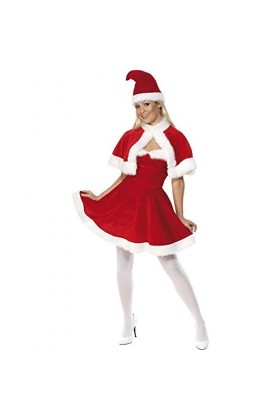 Smiffys Costume de Mère Noël, Rouge, avec robe, cape et bonnet - M