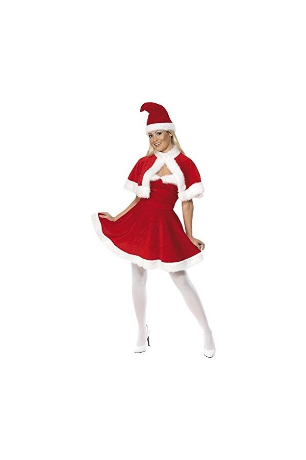 Smiffys Costume de Mère Noël, Rouge, avec robe, cape et bonnet - M