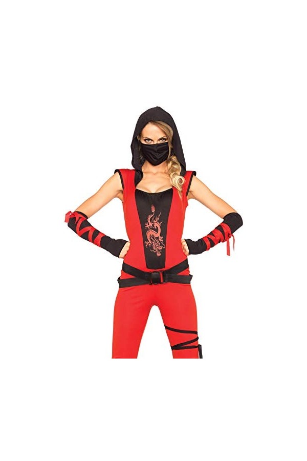 Leg Avenue Ninja Assassin Costume pour Femme Rouge/Noir Taille S