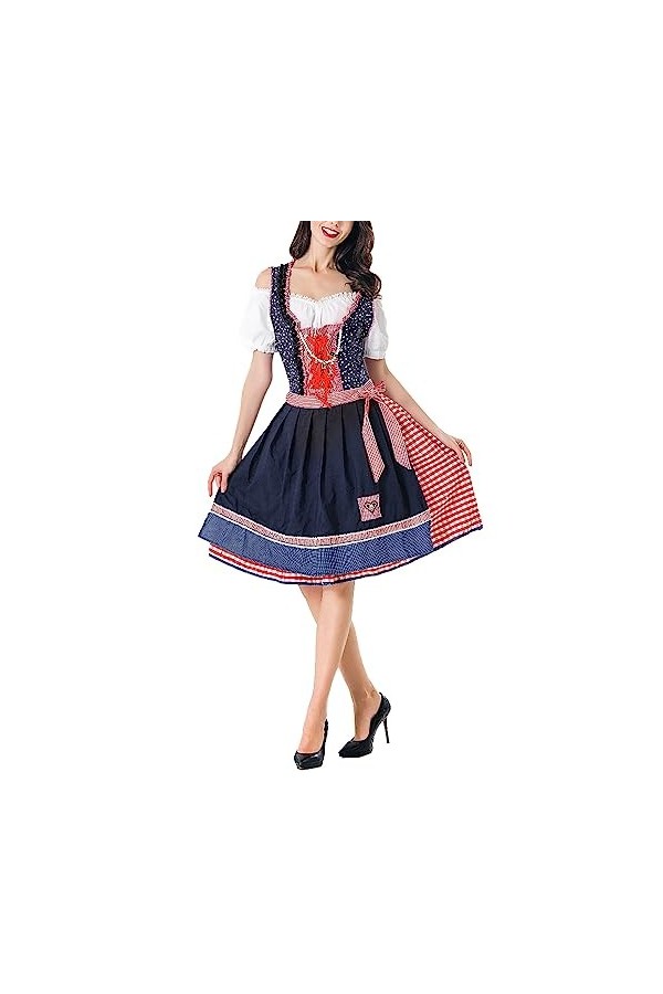 Costume de soubrette traditionnel pour femme de la fête de la bière - Costume de costumade - Robe de soubrette pour femme, Ro