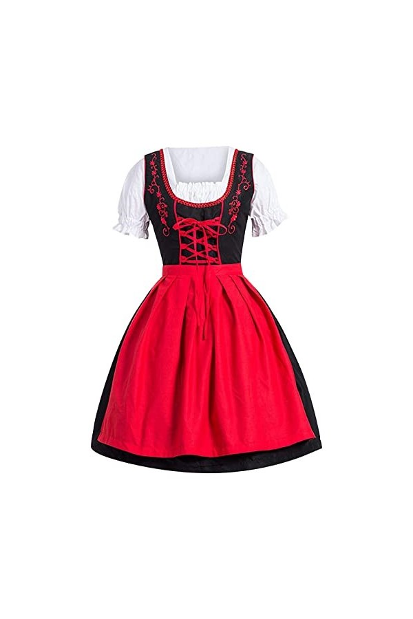 Costume de soubrette à col carré à manches courtes bouffantes - Robe de soubrette - Tablier grande taille - Oktoberfest bière