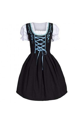 Costume de soubrette brodé pour femme - Costume de soubrette - Costume de soubrette de lOktoberfest, bleu, M