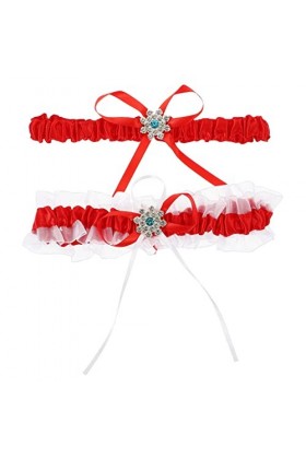 HONMEET 5 Ensembles Jarretière en Dentelle De Mariée Chaîne De Jambe De Mariée Mariage Jarretière Cuisse Harnais De Jambe Éla