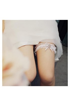 COLIFAS Sexy Dentelle Mariage Jarretière Ceinture Cuisse De Mariée Mariée Femme Couleur : Blanc, Taille : Taille Unique Bl