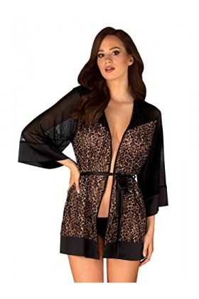 Obsessive Kimono Peignoir, Noir, S/M Femme