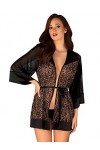 Obsessive Kimono Peignoir, Noir, S/M Femme