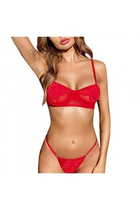 QQQQC Vêtements Techniques et spéciaux Porno Femmes Lingerie Voir à Travers String vêtements de Nuit Tentation Dentelle Souti