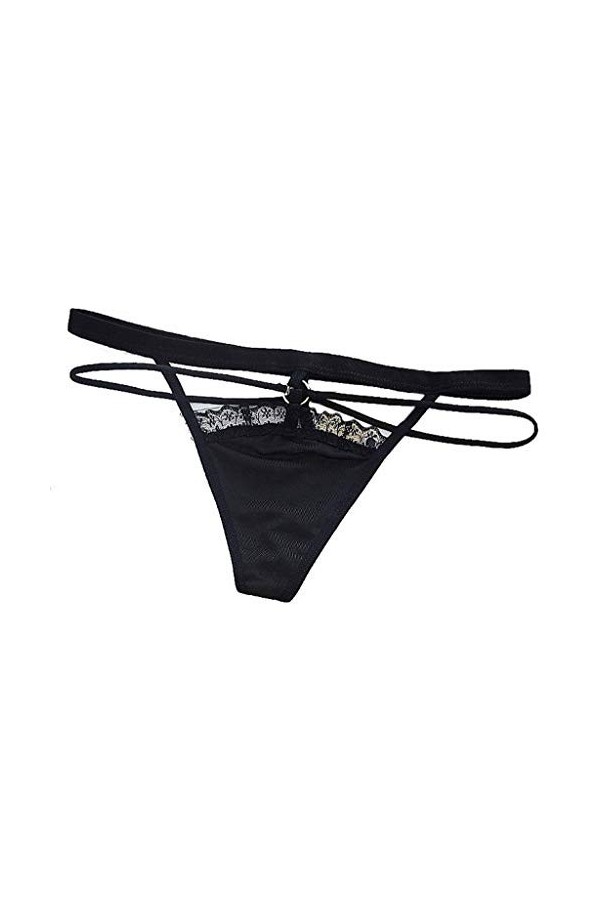 YiyiLai Femme sous-vêtement Lingerie Invsible G-String Tong Culotte Transparent Sexy Dentelle Uni Violet